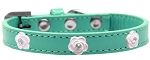 Light Pink Rose Widget Dog Collar (size: Aqua Size 10)