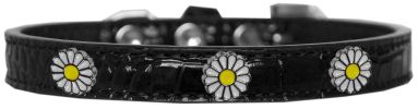 White Daisy Widget Croc Dog Collar