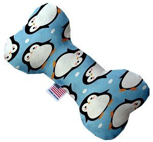 Penguins in Blue Bone Dog Toy (size: 10 Inch)