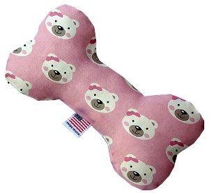 Pink Bears and Bows Bone Dog Toy (size: 10 Inch)