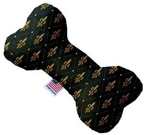 Black and Gold Fleur de Lis Bone Dog Toy (size: 10 Inch)