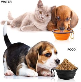 2PCS Folding Bowl Outdoor Portable Dog Bowl Drinking Bowl Dog Bowl Cat Bowl Pet accompanying Cup Dog Bowl (colour: (2pcs)Small buckle 350ml, size: Orange)