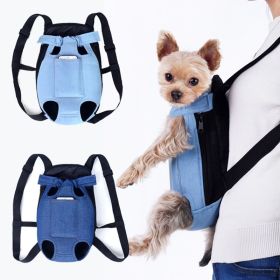 Denim Pet Dog Backpack Outdoor Travel Dog Cat Carrier Bag for Small Dogs Puppy Kedi Carring Bags Pets Products Trasportino Cane (Color: Denim Light Blue, size: Xl)