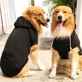 Pet Hoodie For Small Medium Large Dogs; Soft Fleece Dog Clothes With Hat & Pocket; Pet Winter Apparel (Color: Black, size: Xl)