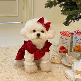 Christmas Pet Dress For Small Medium Dog; New Year Non-elastic Dog Dress ; Winter Pet Apparel (Color: Red, size: Xl)