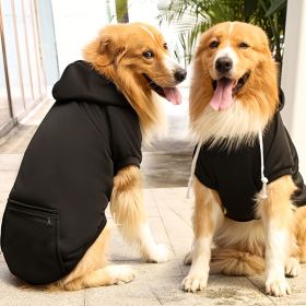 Pet Hoodie For Small Medium Large Dogs; Soft Fleece Dog Clothes With Hat & Pocket; Pet Winter Apparel (Color: Black, size: XXL)