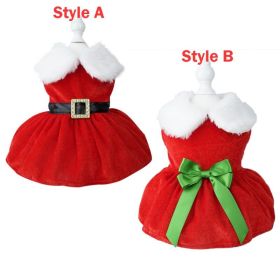 Christmas Dog Dresses ForSmall Dog Clothes Christmas Cat Pet Dress Fancy Princess Puppy Dress Festival Apparel (Color: A, size: Xl)