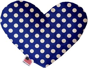 Bright Blue Swiss Dots Heart Dog Toy (size: 6 Inch)