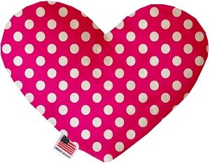 Hot Pink Swiss Dots Heart Dog Toy (size: 6 Inch)