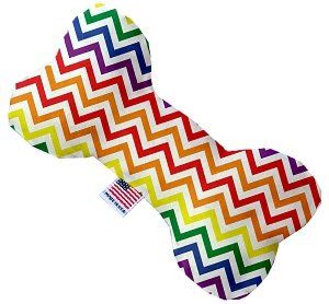 Rainbow Chevron Bone Dog Toy (size: 10 Inch)