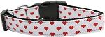 White and Red Dotty Hearts Nylon Dog Collar (size: Medium Narrow)