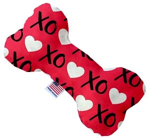 Red XOXO Canvas Bone Dog Toy (size: 10 Inch)